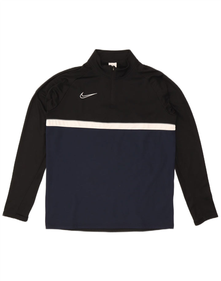 Męski dres Nike Dri Fit z zamkiem błyskawicznym i dużym czarnym blokiem kolorów