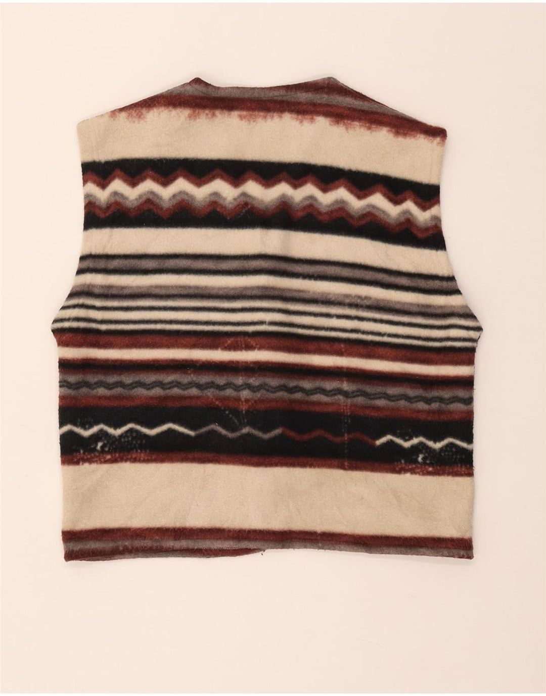 Damska kamizelka polarowa VINTAGE UK 14 w średnie wielokolorowe paski