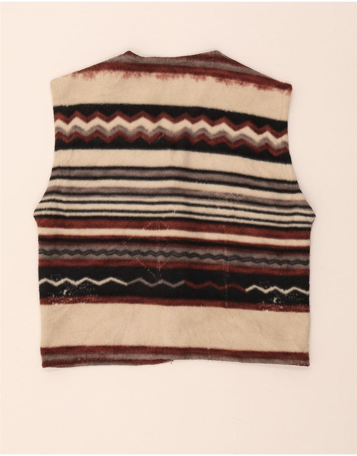 Damska kamizelka polarowa VINTAGE UK 14 w średnie wielokolorowe paski