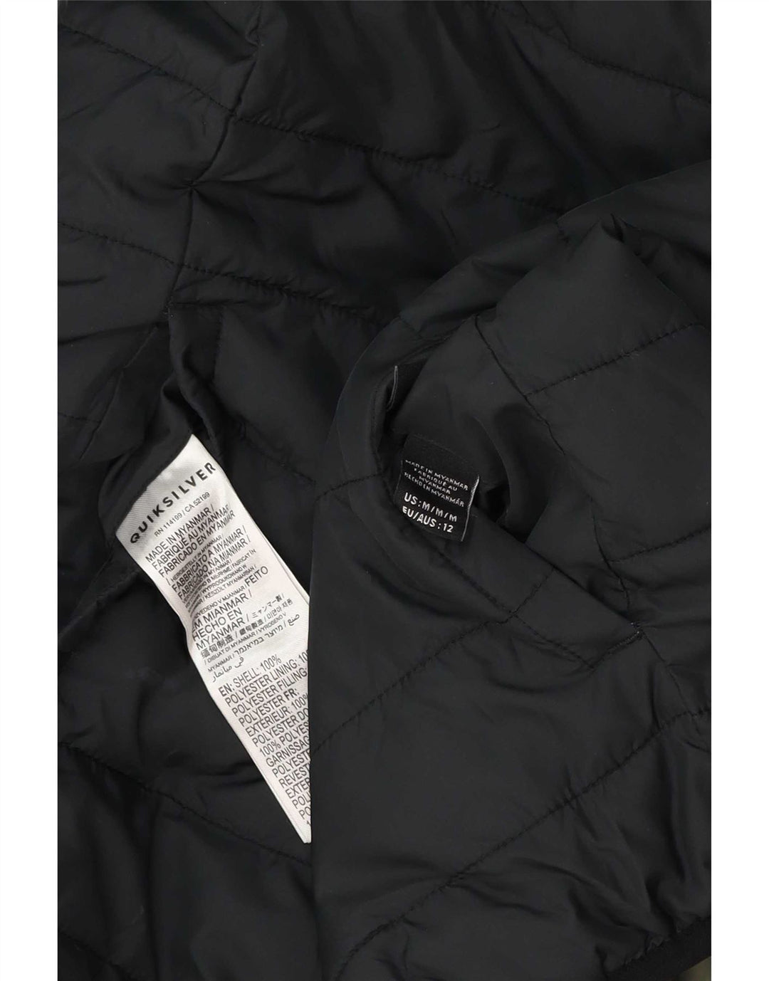 Dwustronna ocieplana kurtka z kapturem Quiksilver dla chłopców 11-12 lat, średni khaki