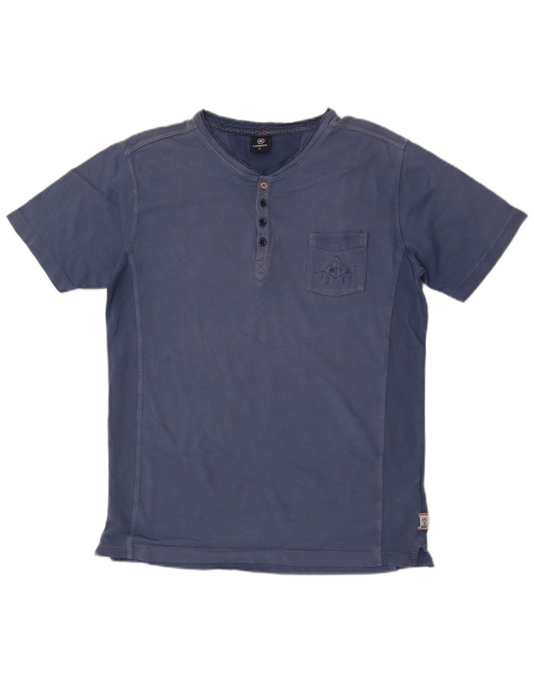 Lerros Męski T-shirt Top Średni Niebieski Bawełniany