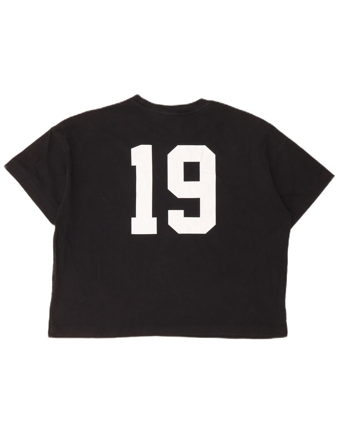 Damska koszulka CHAMPION Crop Oversize z grafiką Top UK 10 Small Black