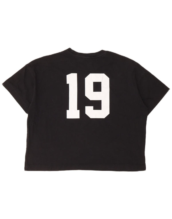 Damska koszulka CHAMPION Crop Oversize z grafiką Top UK 10 Small Black