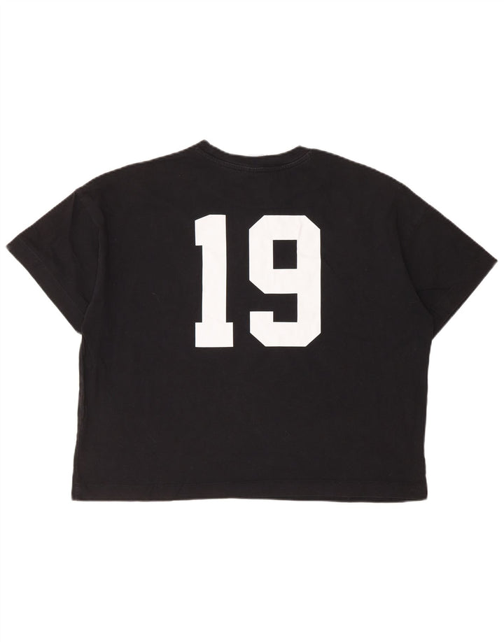 Damska koszulka CHAMPION Crop Oversize z grafiką Top UK 10 Small Black