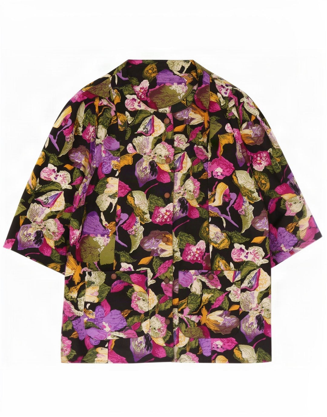 C&A Womens 3/4 Sleeve Shirt Blouse EU 46 XL Multicoloured Floral Polyester