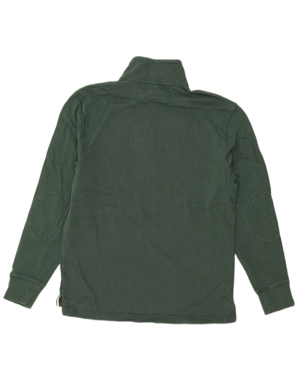 Męski sweter J. Crew z zamkiem błyskawicznym, mały, zielony, bawełniany