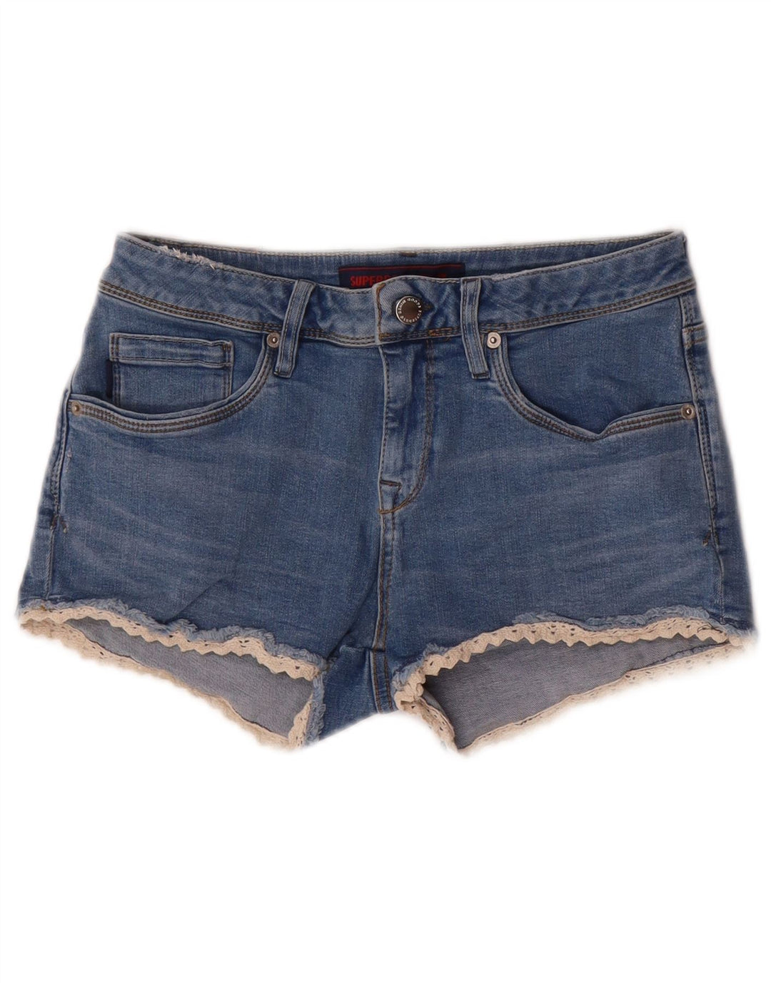 SUPERDRY Womens Denim Shorts W28 Medium  Blue Cotton