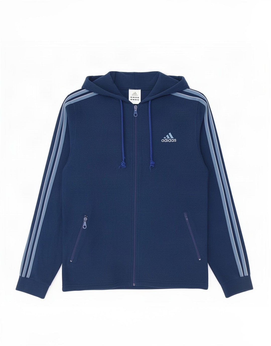 Męska kurtka polarowa z kapturem Adidas UK 34/36 Mały granatowy poliester