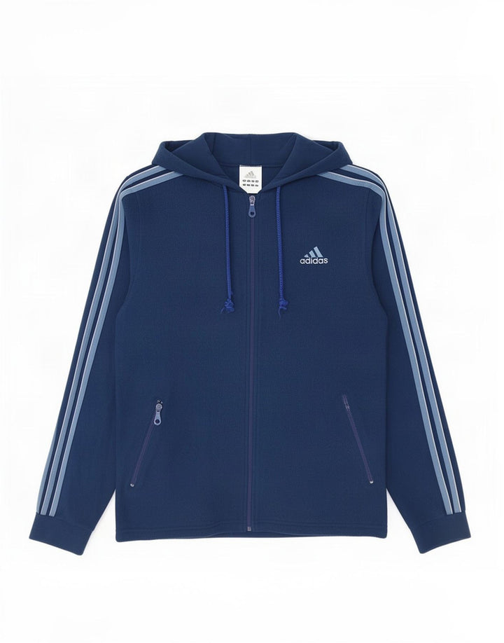 Męska kurtka polarowa z kapturem Adidas UK 34/36 Mały granatowy poliester