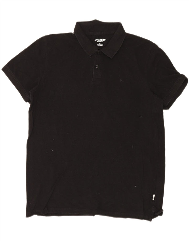 Męska koszulka polo JACK & JONES XL, czarna, bawełniana