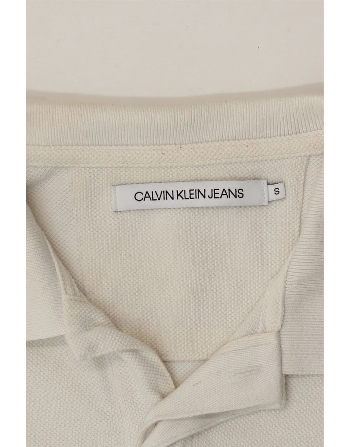 CALVIN KLEIN JEANS Mens Polo Shirt Small Multicoloured Colourblock Vintage Calvin Klein Jeans and Second-Hand Calvin Klein Jeans from Messina Hembry 