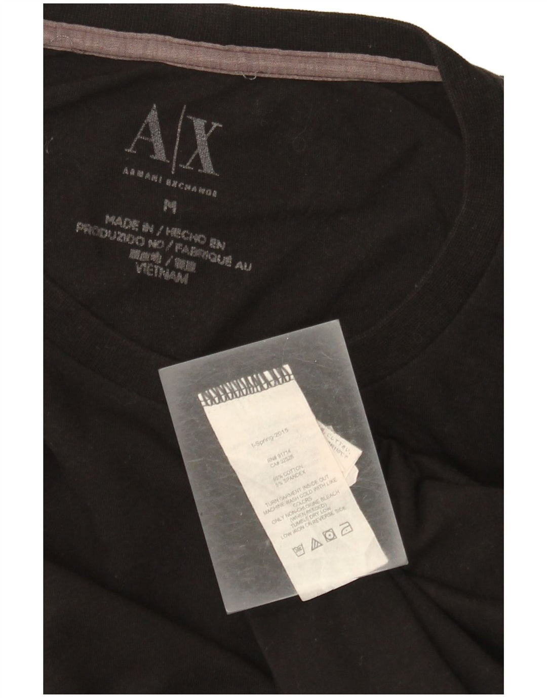 Męska koszulka z grafiką Armani Exchange, średnia, czarna bawełna