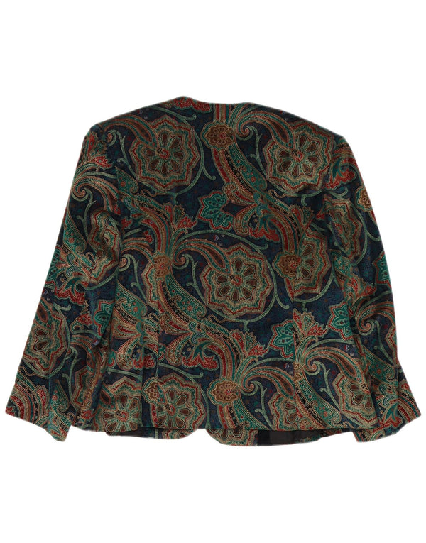 Vintage damska marynarka z rękawem 3/4 UK 14, średnia, wielobarwna paisley