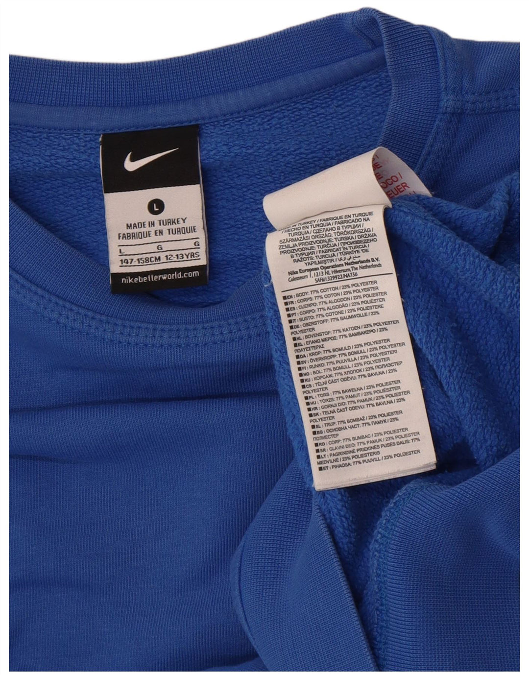 Bluza chłopięca Nike, duża, niebieska, bawełniana, 12-13 lat