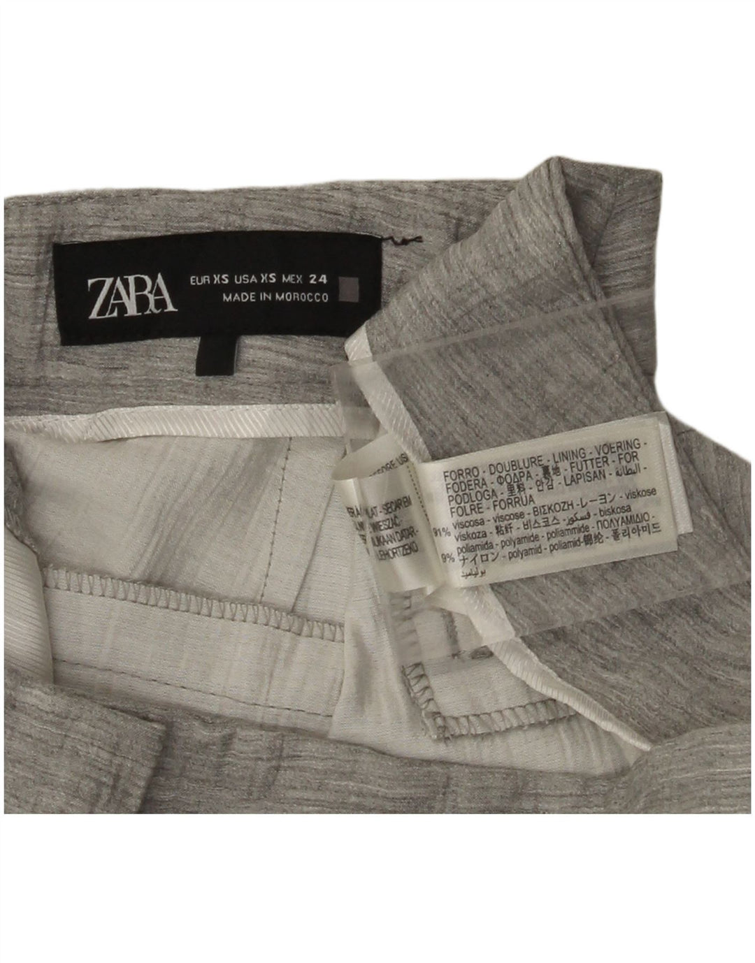 Damskie proste spodnie chino ZARA XS W27 L32 Szara wiskoza