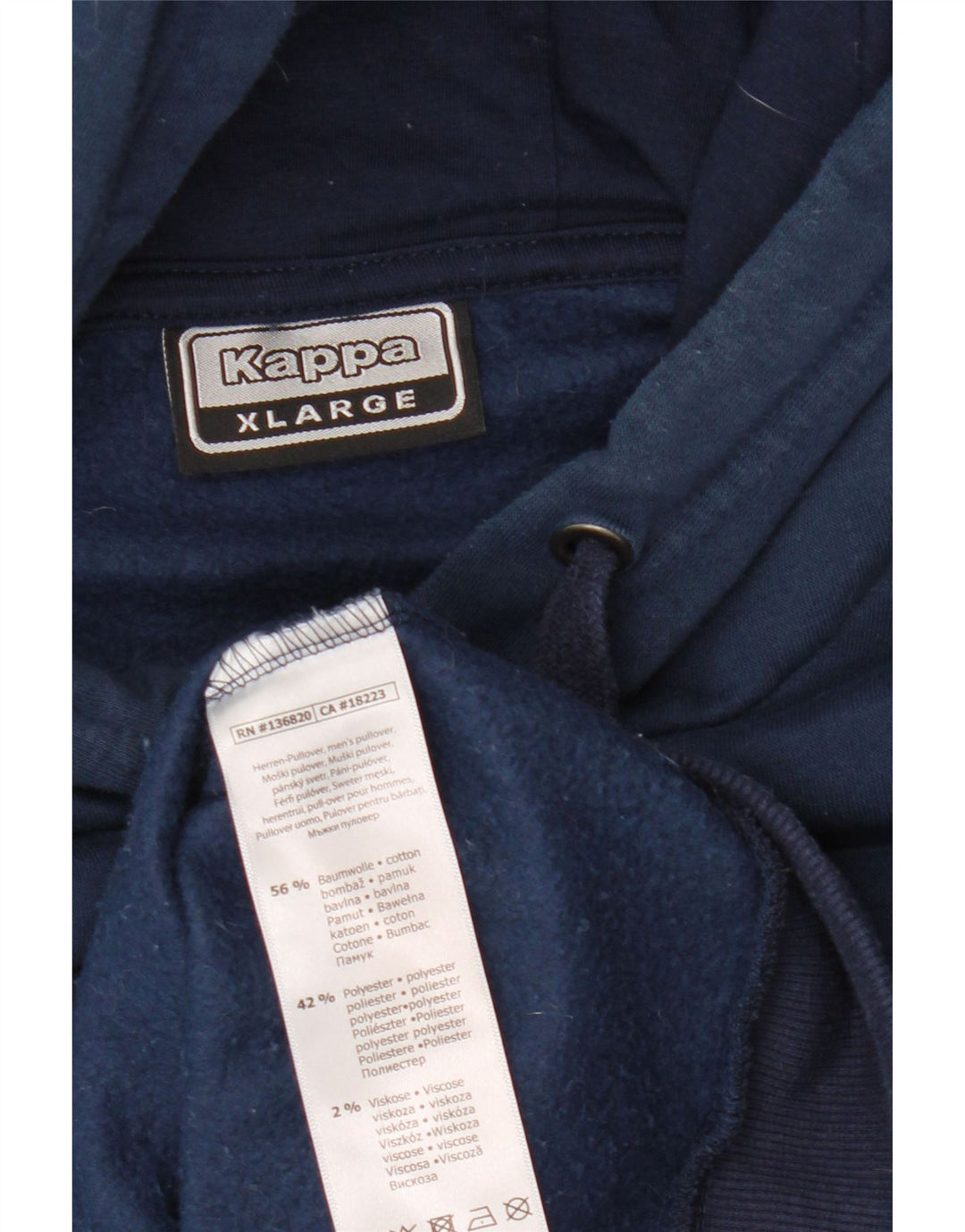 Męski sweter z kapturem Kappa XL, granatowy, bawełniany