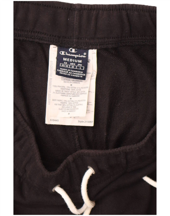 CHAMPION Mens Tracksuit Trousers Joggers Medium  Black Cotton