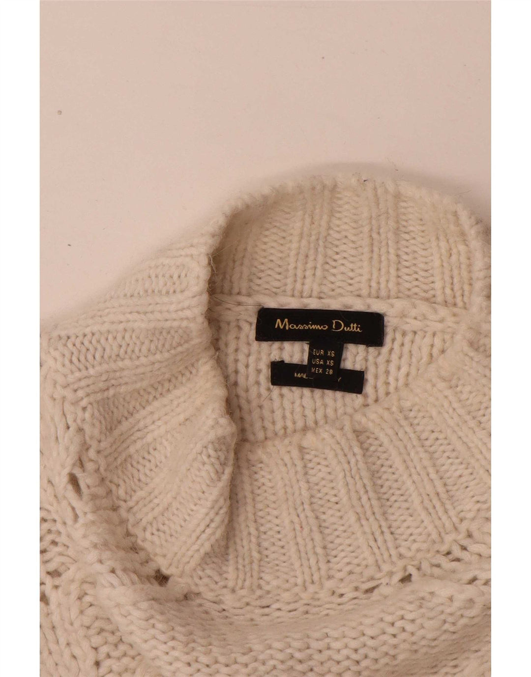 Sweter damski Massimo Dutti z golfem UK 4 XS Off White