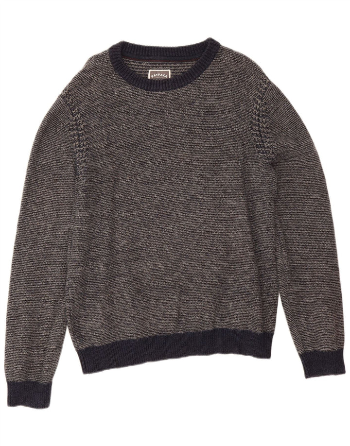 Męski sweter z dekoltem w łódkę Fat Face, duży, szary, bawełniany
