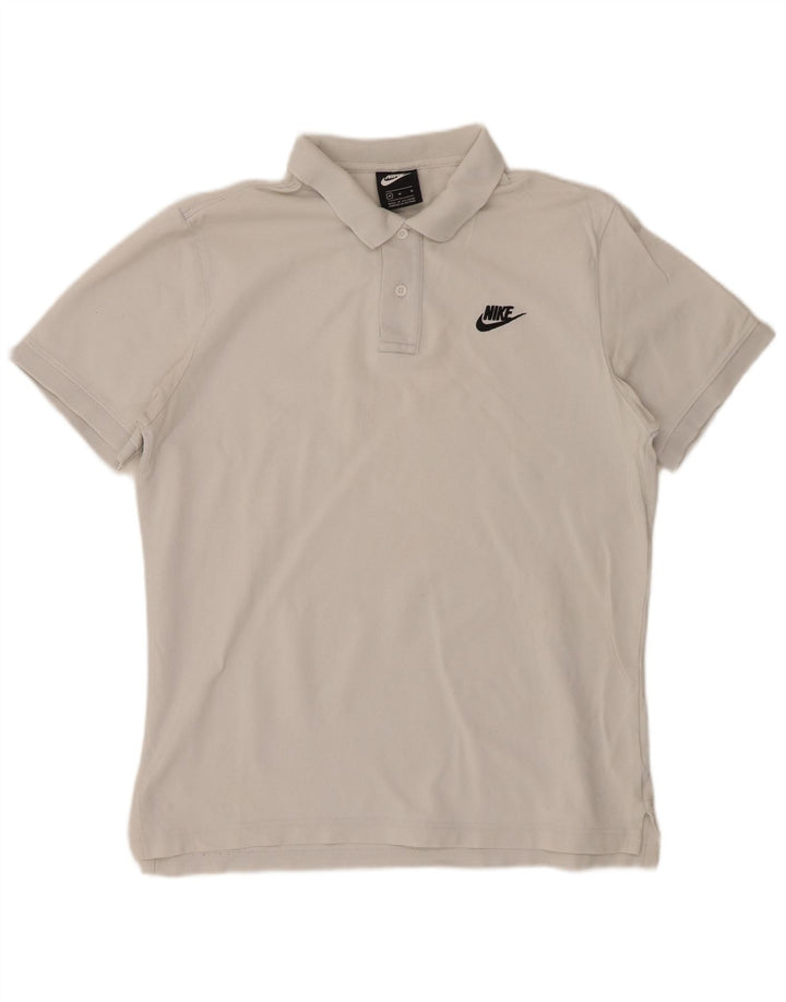 Męska koszulka polo NIKE, średnia, biała, bawełniana