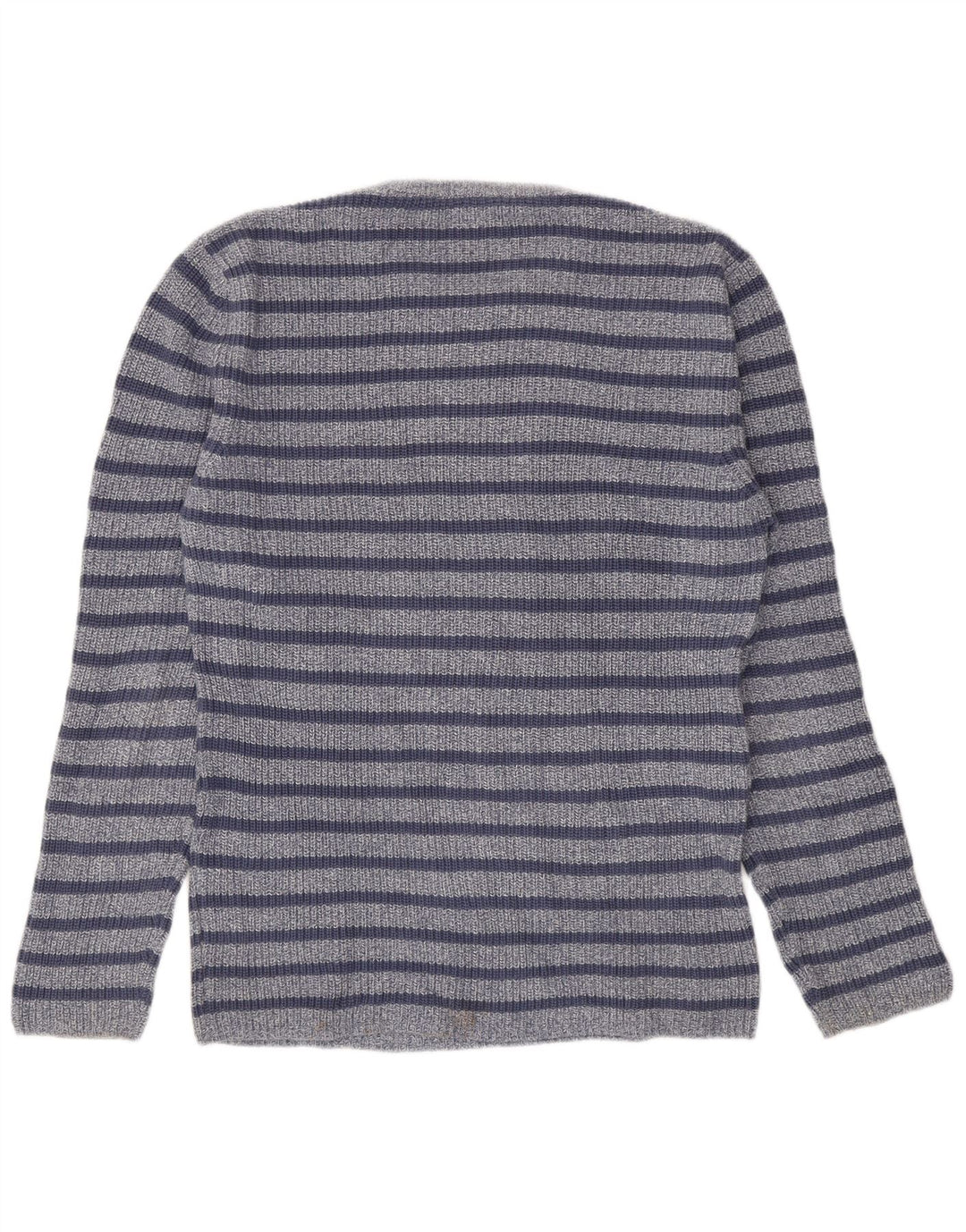 Męski sweter Zara z okrągłym dekoltem, duży, bawełniany w niebieskie paski