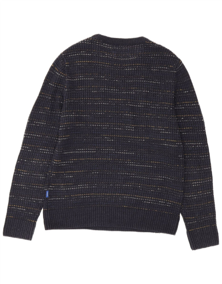 Męski sweter Jack & Jones z dekoltem w łódkę, średni granatowy w prążki