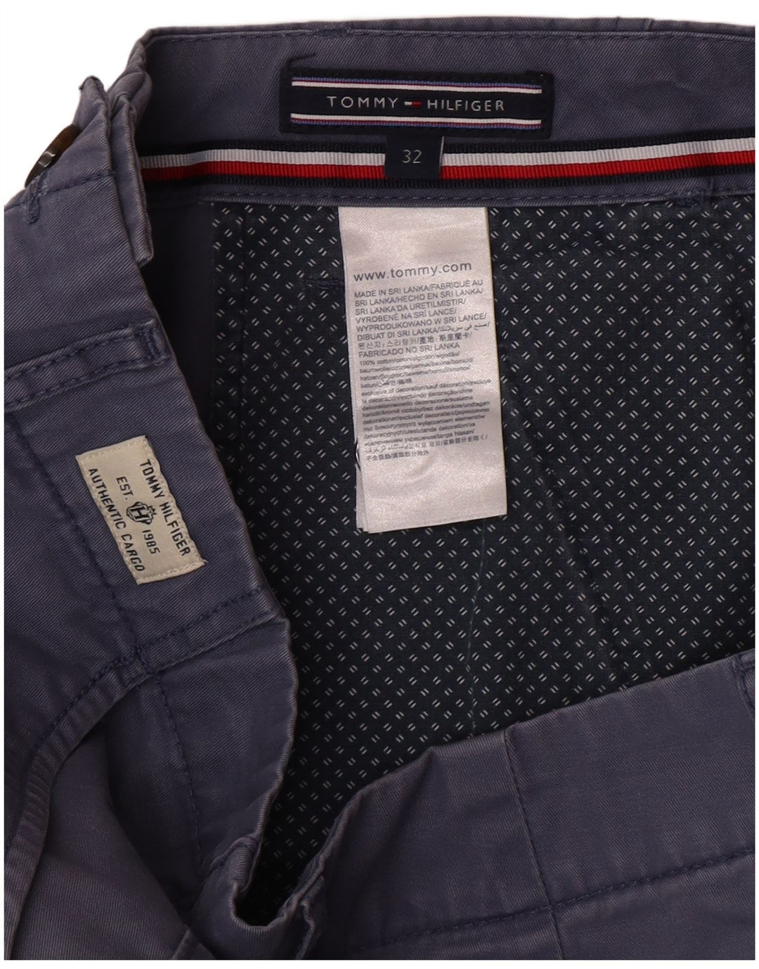 Męskie spodenki cargo Tommy Hilfiger W32 Średni niebieski, bawełniany