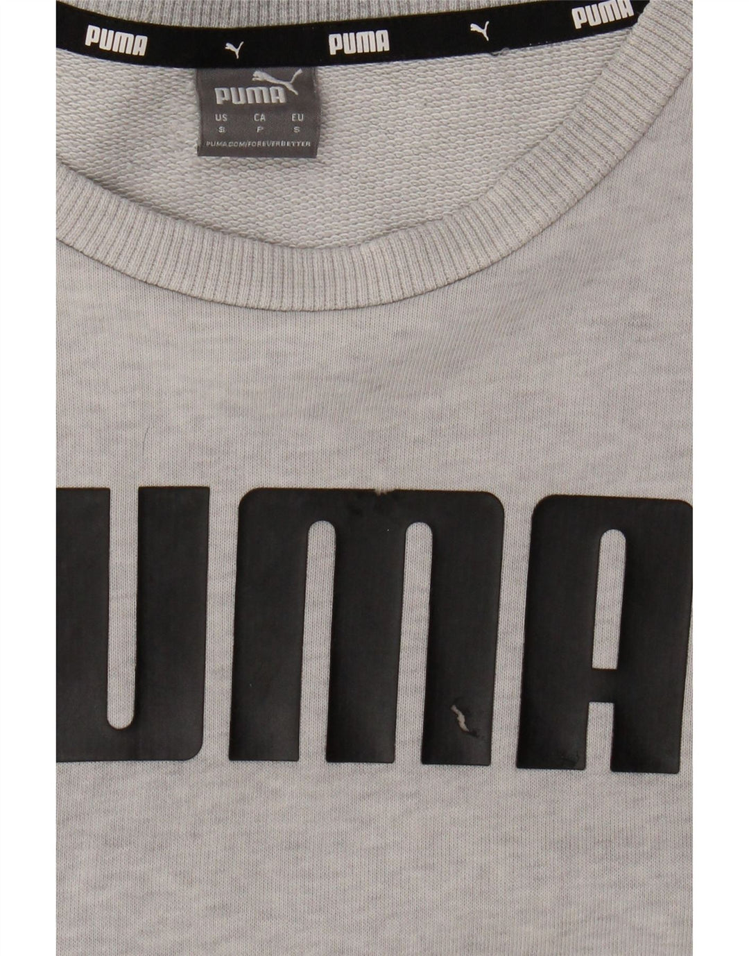PUMA Mens Graphic Sweatshirt Jumper Small Grey Cotton Vintage Puma and Second-Hand Puma from Messina Hembry 