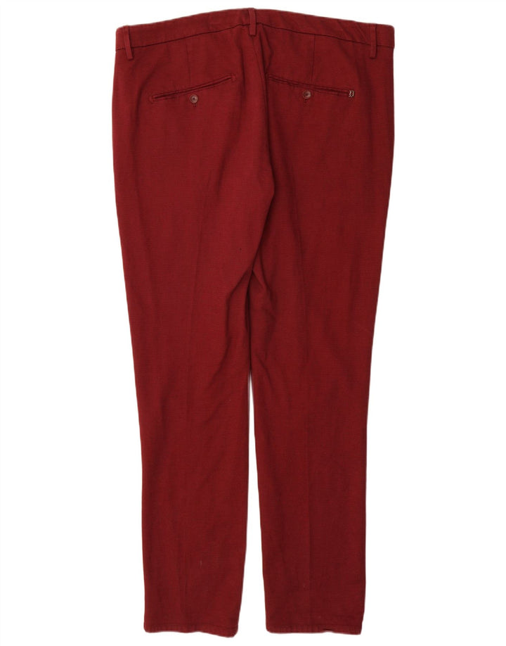 Męskie spodnie typu slim chino Dondup W38 L32 Bordowa bawełna