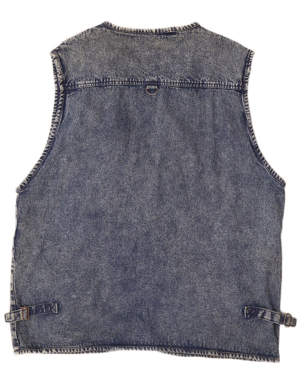 VINTAGE Mens Denim Gilet UK 50 5XL Blue