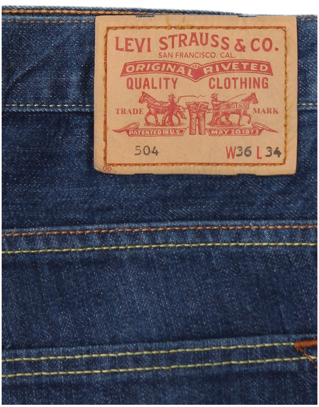 Męskie jeansy Levi's 504 Straight W36 L29 Niebieskie bawełniane