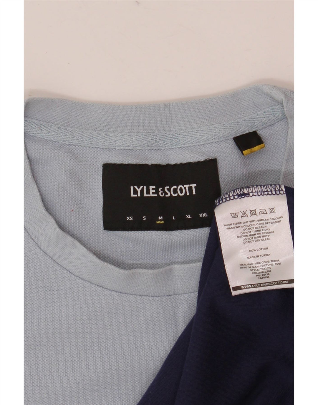 T-shirt męski Lyle & Scott, średni, granatowy, bawełniany blok kolorów