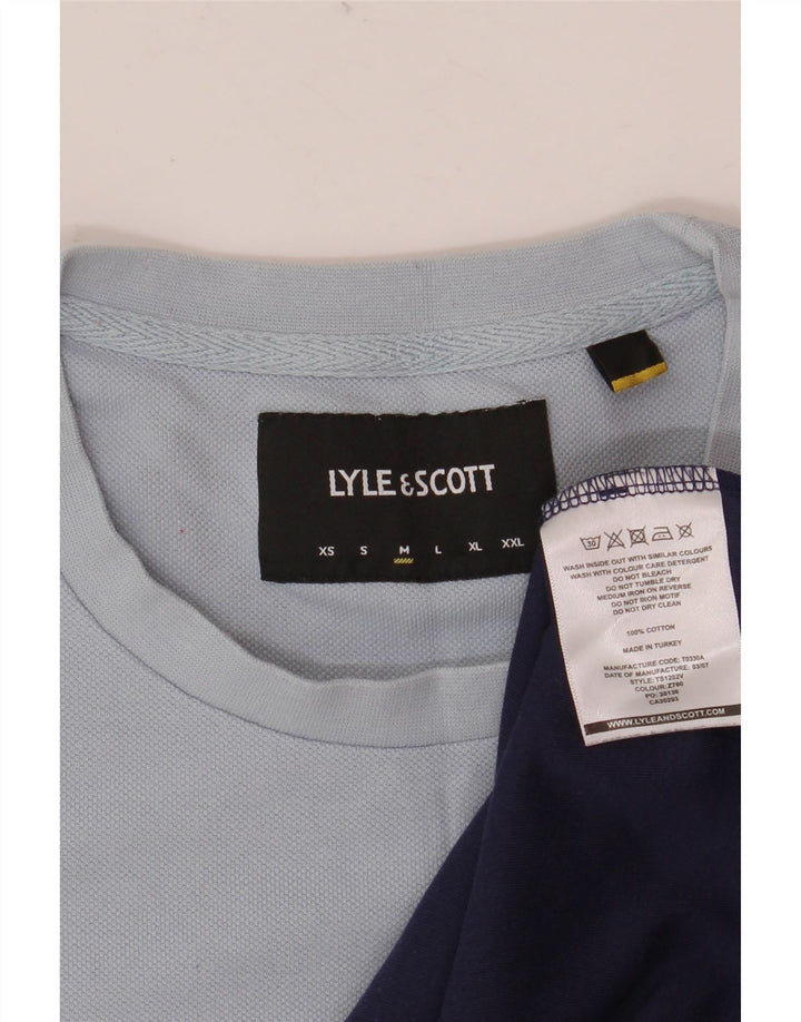 T-shirt męski Lyle & Scott, średni, granatowy, bawełniany blok kolorów