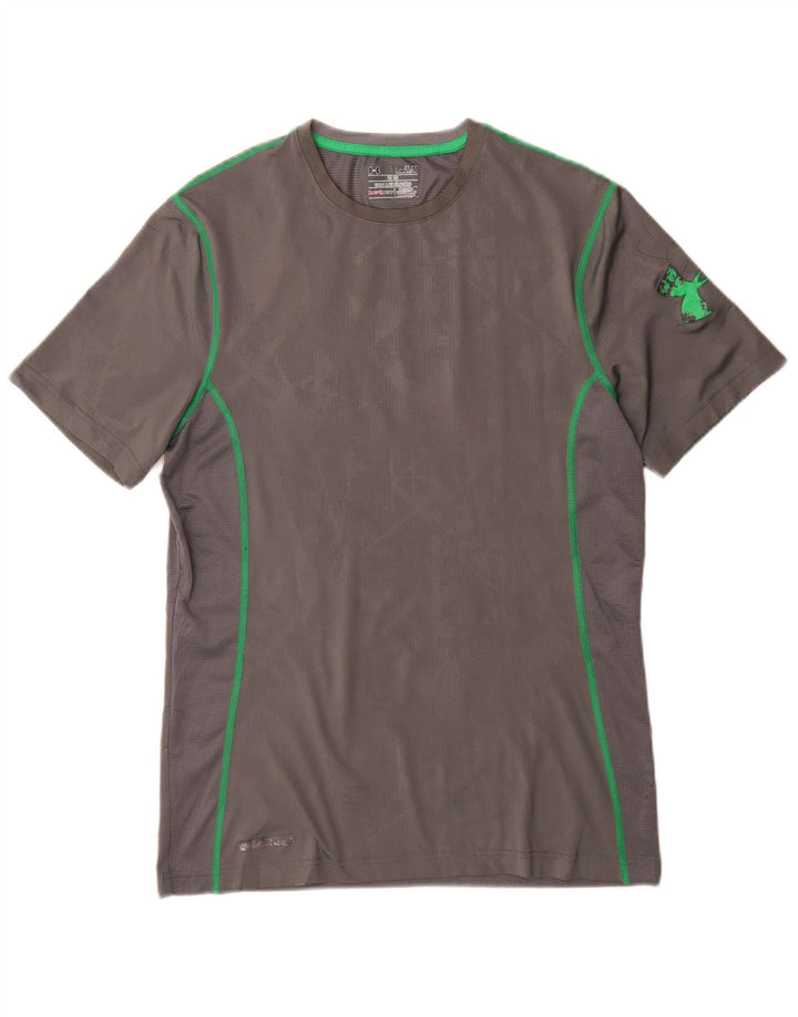 Męska koszulka t-shirt Under Armour Heat Gear, średnioszary, geometryczny poliester