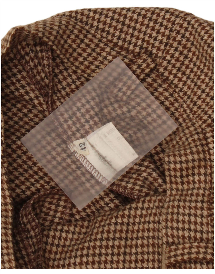 Spodnie damskie Capri w stylu vintage IT 42 Medium W26 Brązowa wełna w pepitkę