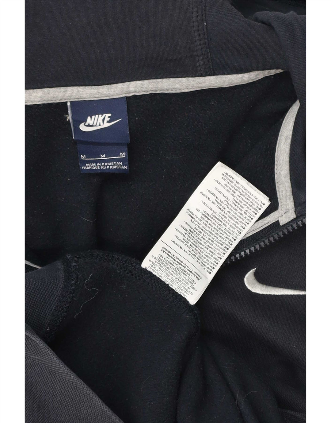 Męski sweter z kapturem i zamkiem Nike, średni granatowy, bawełniany