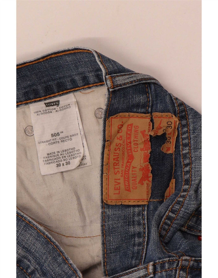 Męskie jeansy Levi's 505 Straight W30 L30 Niebieskie bawełniane