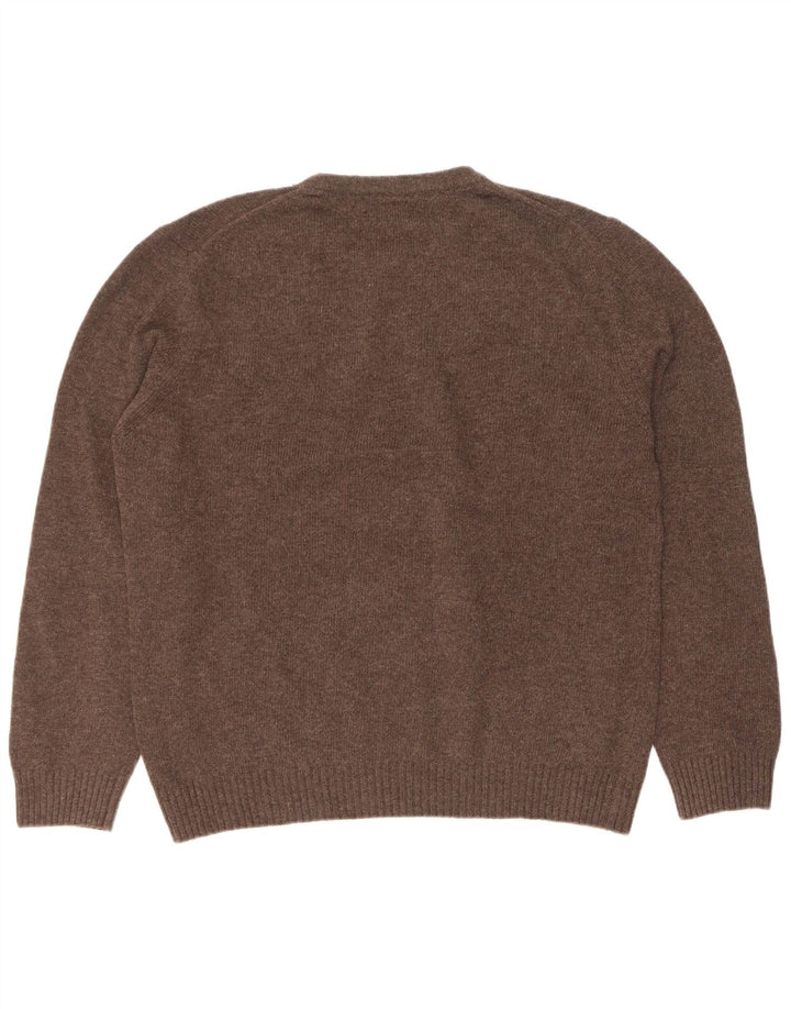 Marlboro Classics Męski sweter z okrągłym dekoltem XL, brązowa wełna
