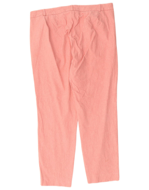 MARKS & SPENCER Damskie spodnie chino z wysokim stanem UK 18 XL W36 L27 Różowe