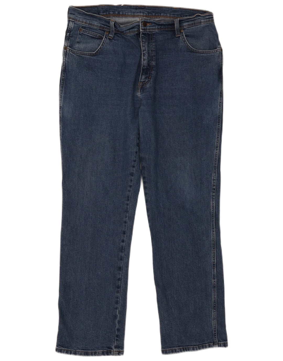 Męskie jeansy Wrangler o prostym kroju W38 L32, niebieskie, bawełniane