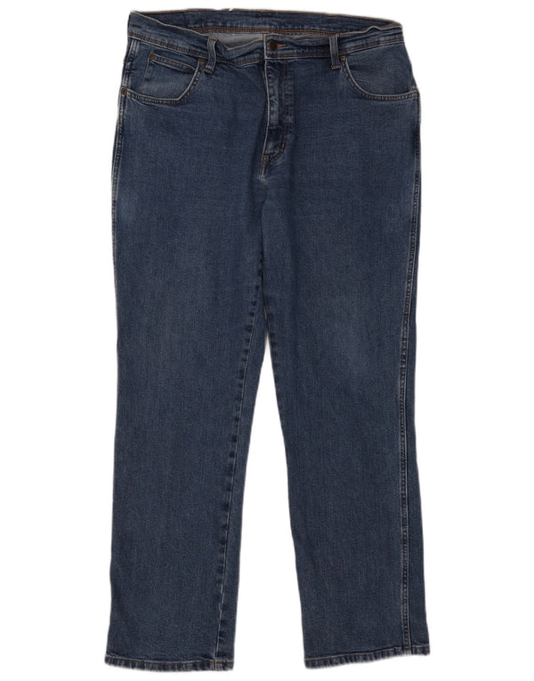 Męskie jeansy Wrangler o prostym kroju W38 L32, niebieskie, bawełniane