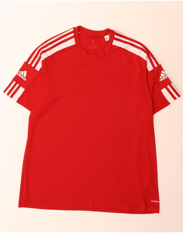 Adidas Męski T-shirt Aeroready Top XL Czerwony Poliester z blokami kolorów