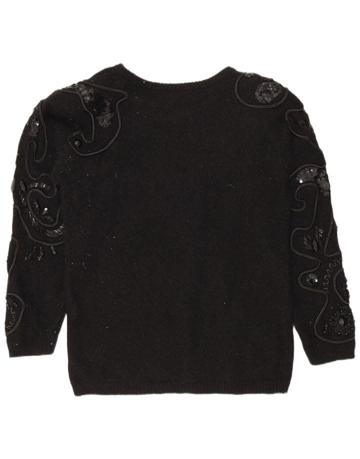 Damski sweter I.B Diffusion z dekoltem w łódkę UK 14 Średni czarny jedwab