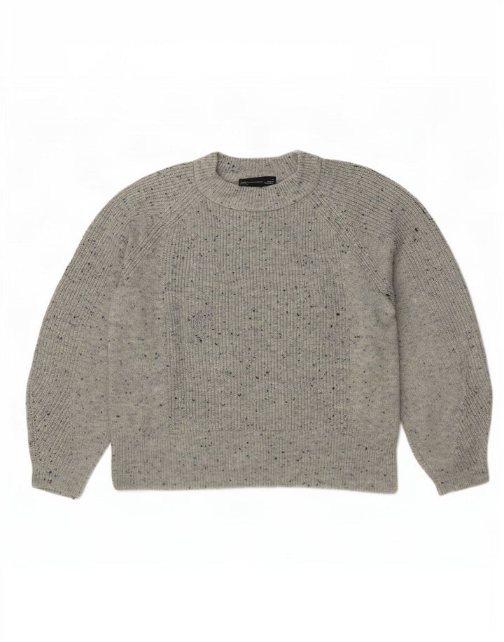 Marks & Spencer Damski sweter z okrągłym dekoltem UK 14, średni szary, nakrapiany