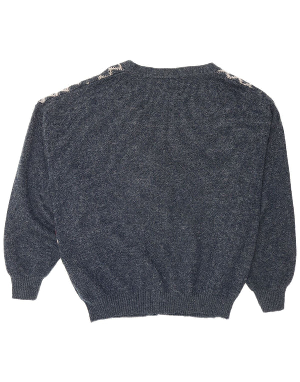 CANDA Męski sweter rozpinany o luźnym kroju 2XL Granatowy Argyle/Diamentowy Akryl