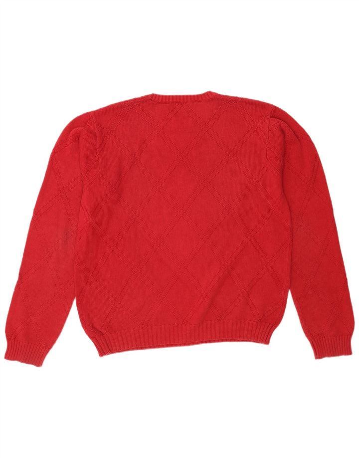 Izod Męski sweter z okrągłym dekoltem, mały, czerwony, bawełniany