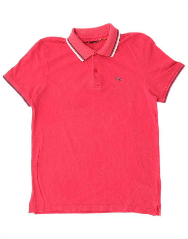 Męska koszulka polo Diadora, średnia różowa bawełna