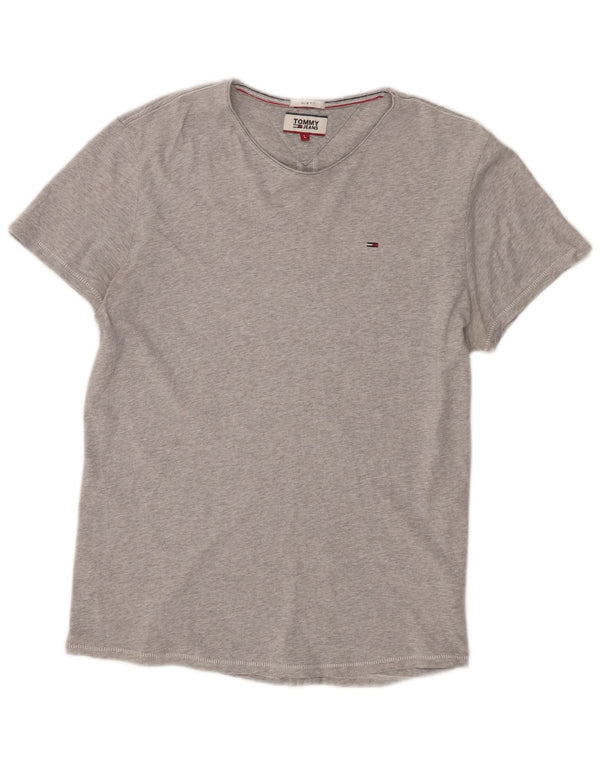 T-shirt damski Tommy Hilfiger Slim Fit Top UK 16, duży, szary, bawełniany