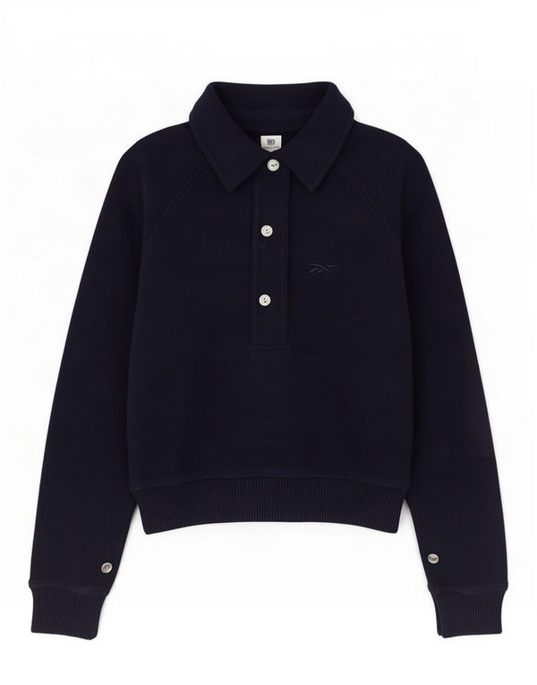 Damski sweter polo Reebok UK 10, mały, granatowy