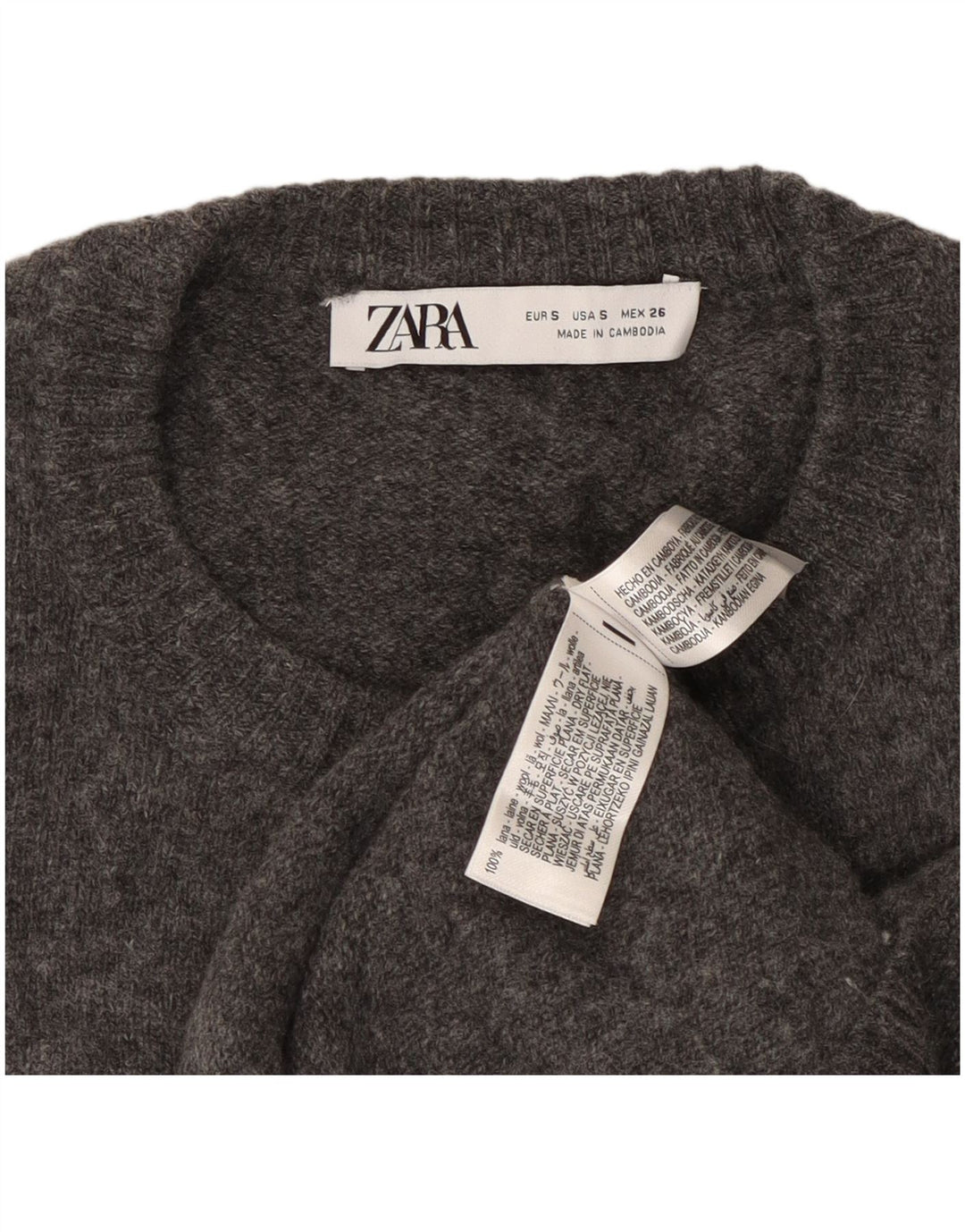 Sweter damski Zara Cardigan UK 10 Small, szara wełna